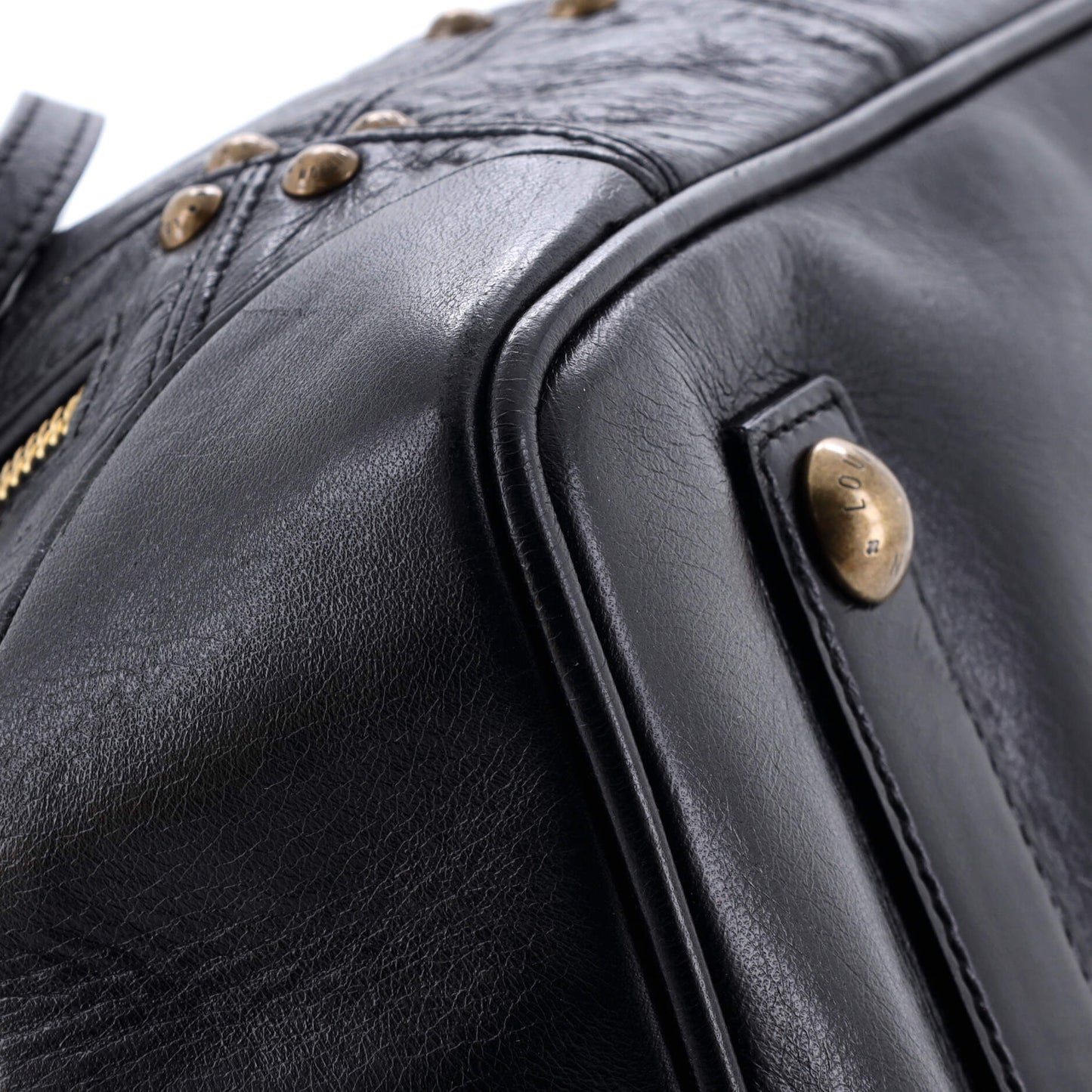 Louis Vuitton Riveting Handbag Studded Lambskin