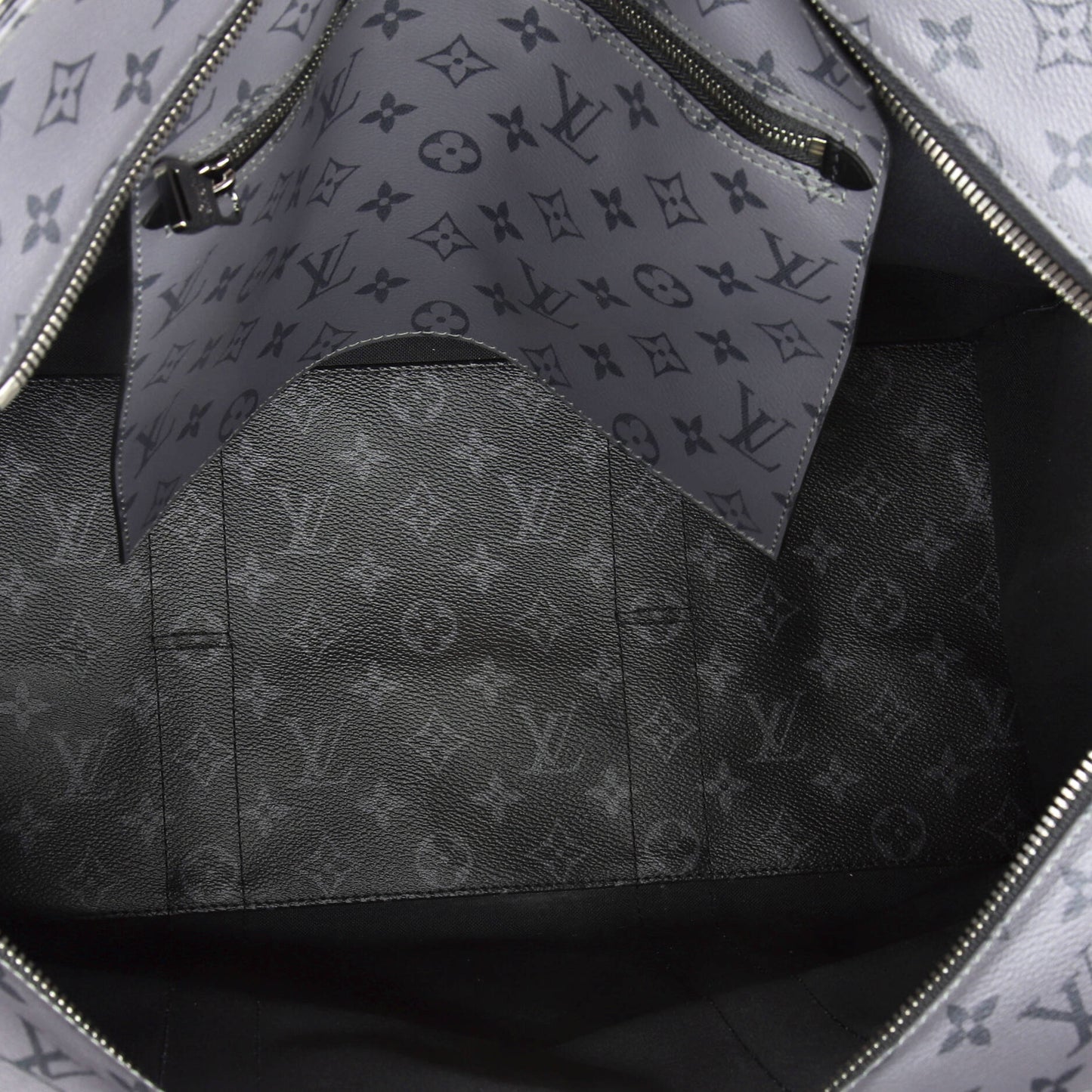 Louis Vuitton New Cabas Zippe Bag Reverse Monogram Eclipse Canvas GM