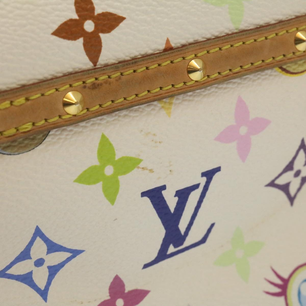 LOUIS VUITTON Monogram Pochette Eye Miss You Hand Bag White M92055 LV 29328