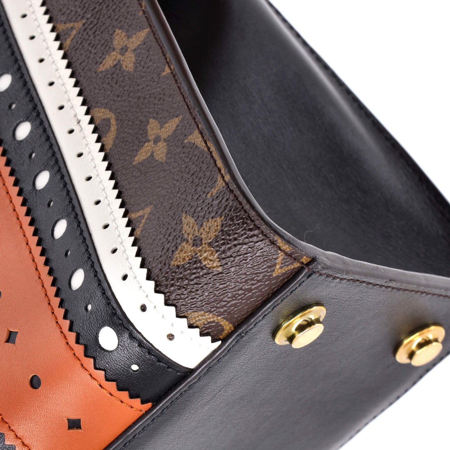Louis Vuitton City Steamer Handbag Limited Edition Brogue Monogram Canvas and Leather MM