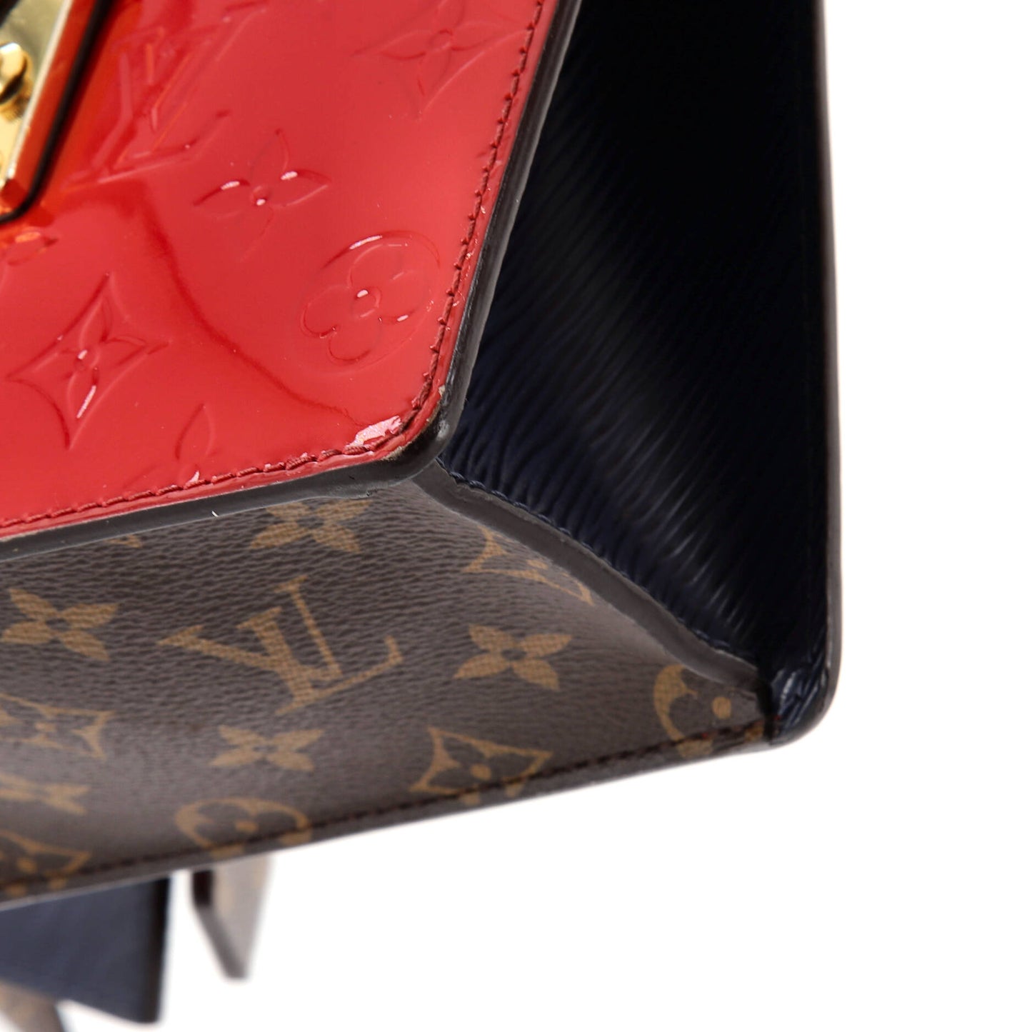 Louis Vuitton Spring Street NM Handbag Monogram Vernis with Monogram Canvas