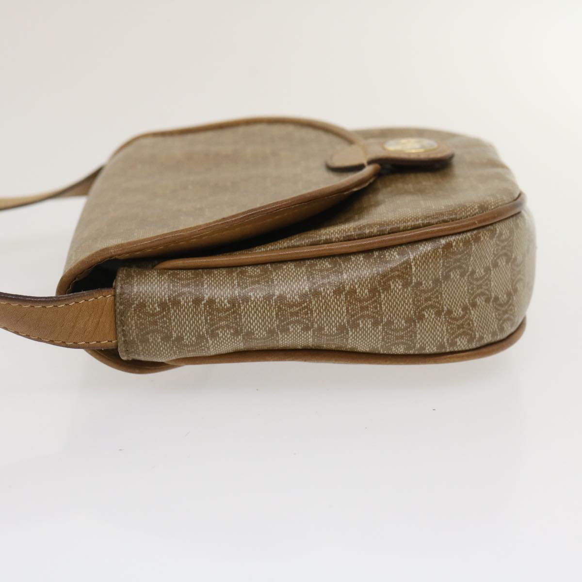 Luxury CELINE Macadam Canvas Shoulder Bag Beige  29662