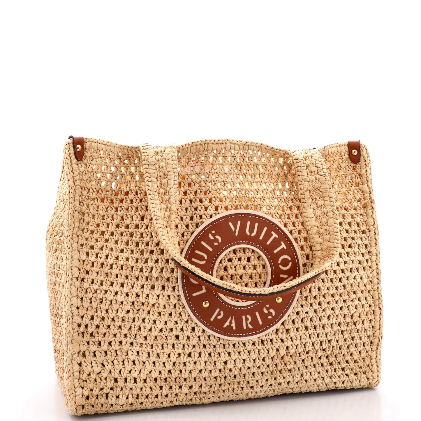 Louis Vuitton OnTheGo Tote Crochet Raffia with Leather MM
