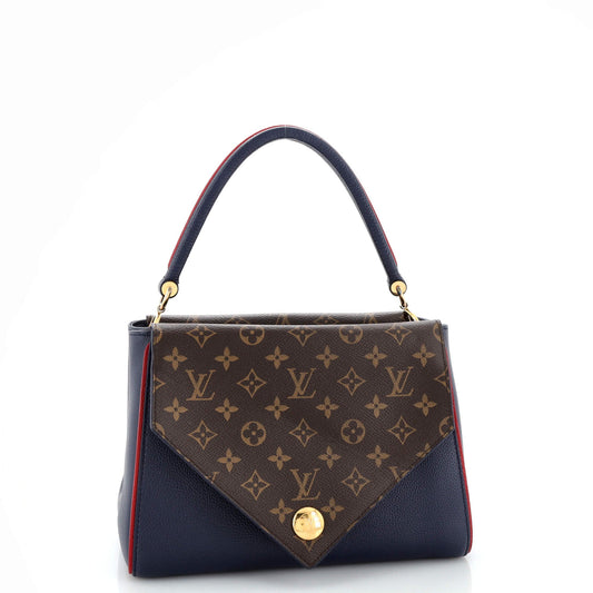 Louis Vuitton Double V Handbag Calfskin with Monogram Canvas