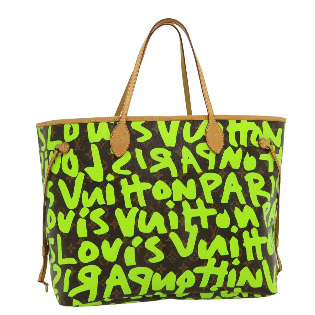 LOUIS VUITTON Monogram Graffiti Neverfull GM Tote Bag Vert M93703 LV 29943A