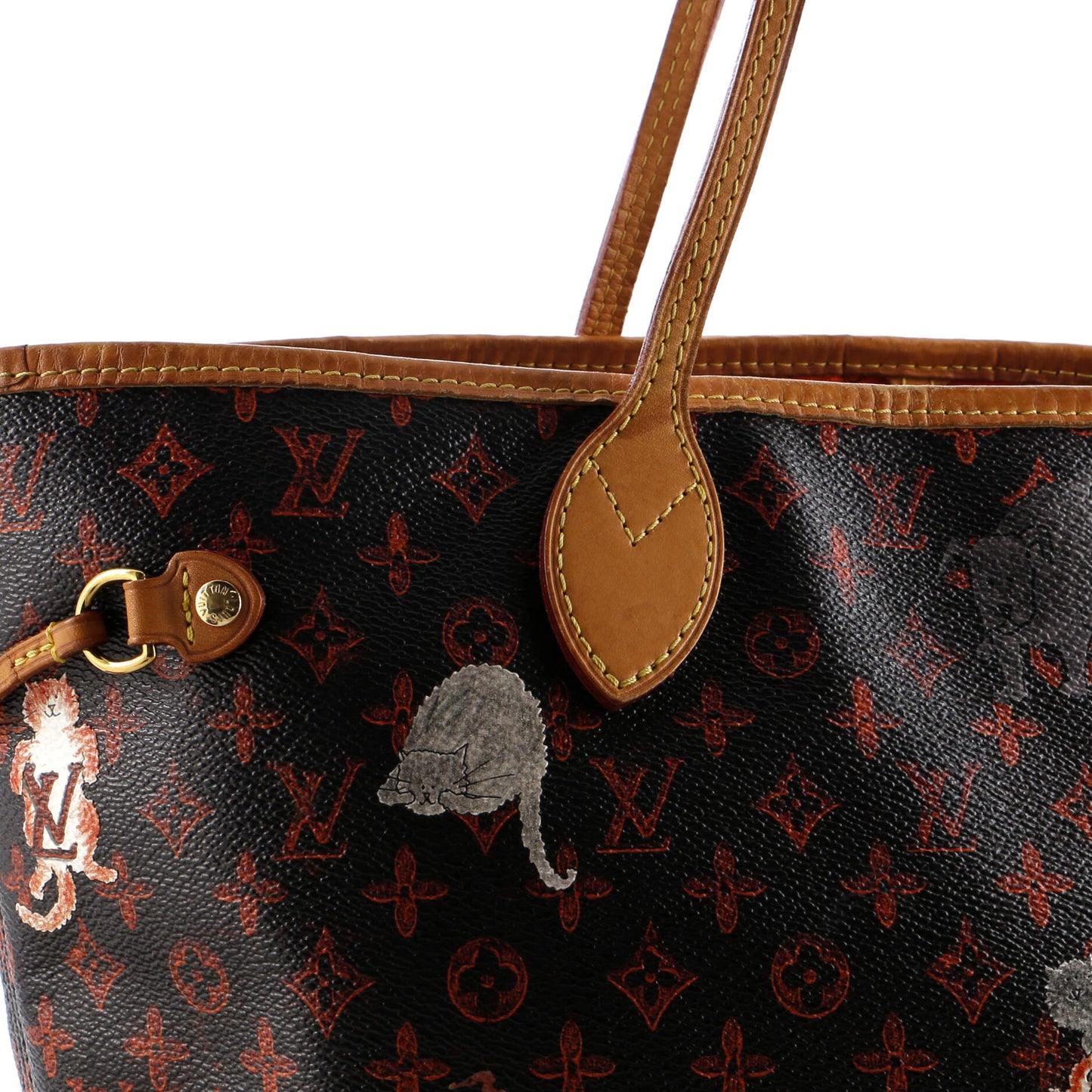 Louis Vuitton Neverfull NM Tote Limited Edition Grace Coddington Catogram Canvas MM