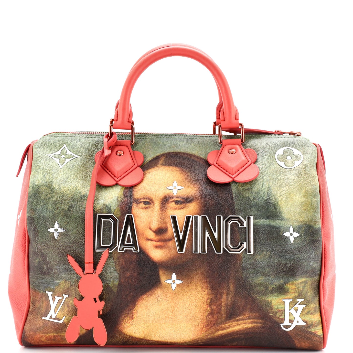 Louis Vuitton  Handbag Limited Edition Jeff Koons Da Vinci Print Canvas 30