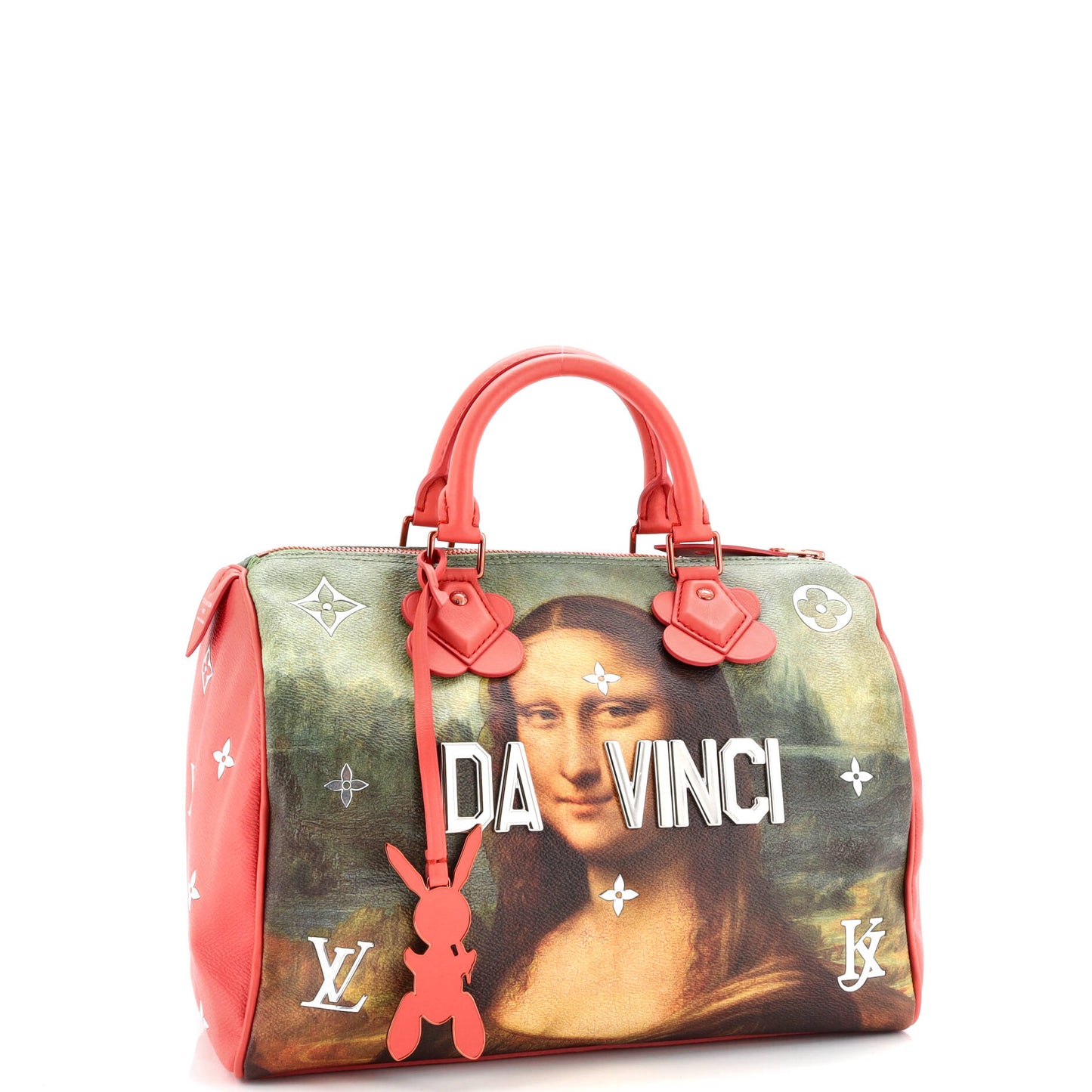 Louis Vuitton  Handbag Limited Edition Jeff Koons Da Vinci Print Canvas 30