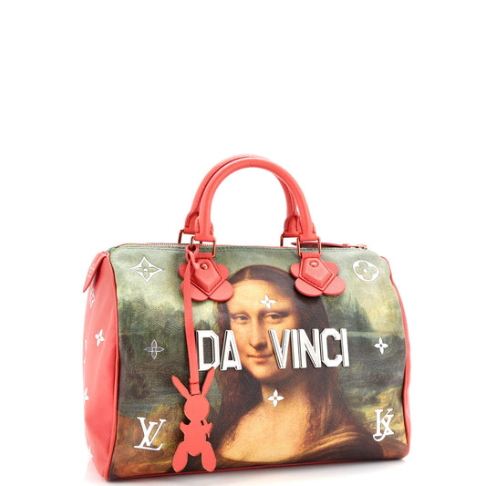 Louis Vuitton  Handbag Limited Edition Jeff Koons Da Vinci Print Canvas 30