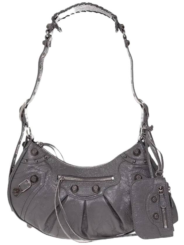 Luxury Balenciaga Trending 2026 Le Cagole Small Leather Shoulder Bag Grey