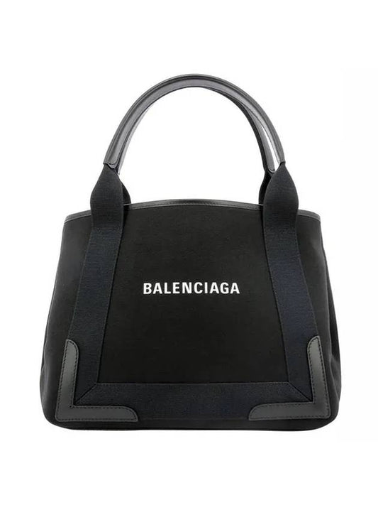 Luxury Balenciaga Trending 2026 Cabas Logo Canvas Small Tote Bag Black