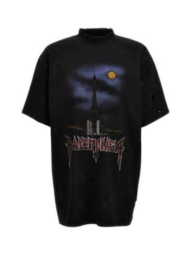 Luxury Balenciaga Trending 2026 Oversized Short Sleeve T-Shirt Washed Black