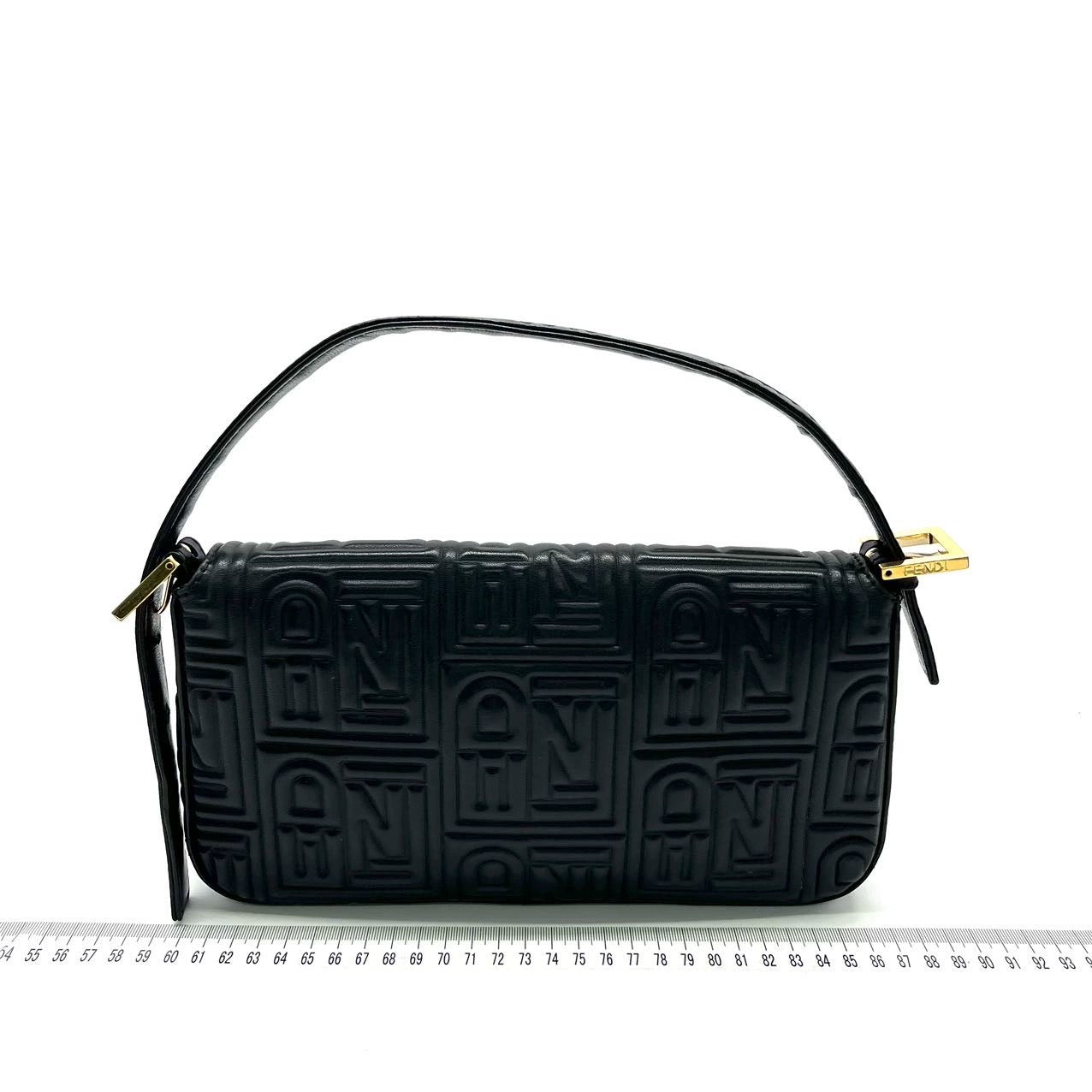 Fendi Baguette 1997 Re-edition 3D Embossed Black Leather Shoulder bag