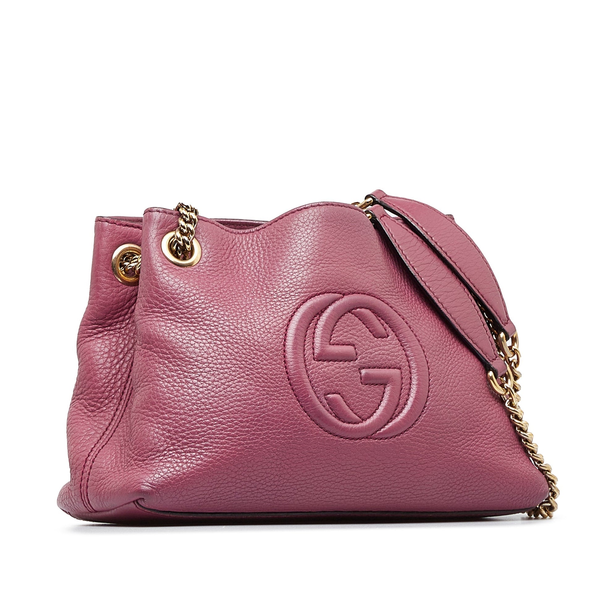 Gucci Soho Purple Leather Chain Tote Style 3