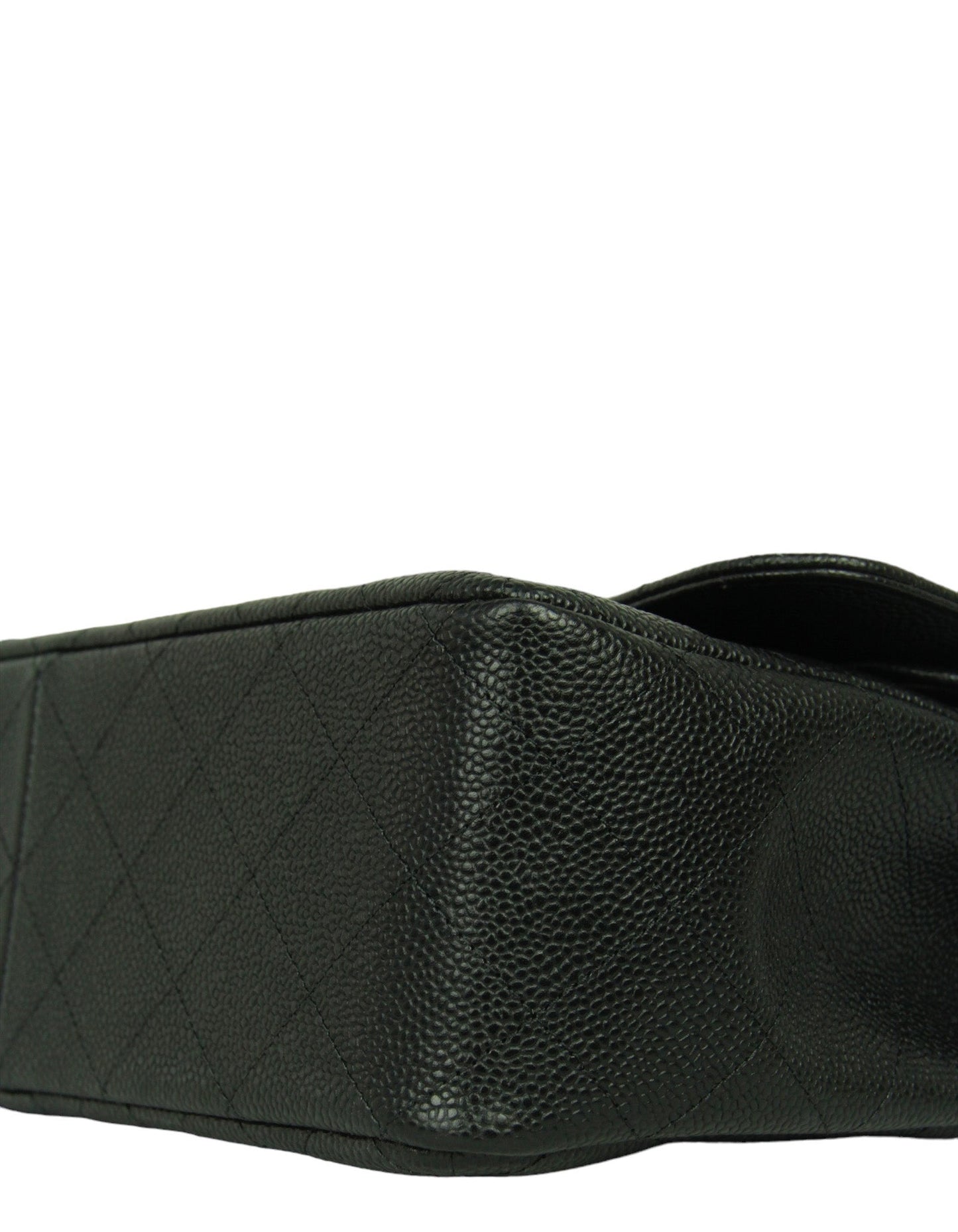 Chanel Black Caviar Leather Double Flap Jumbo Bag