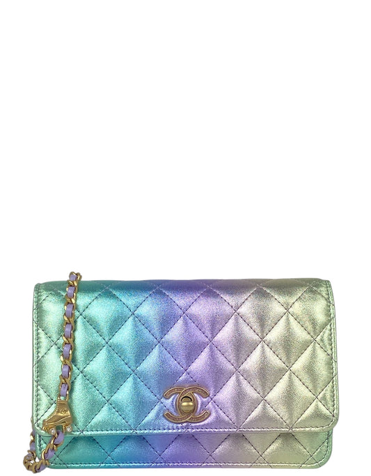 Chanel '24C Metallic Ombre Leather Wallet On Chain Crossbody