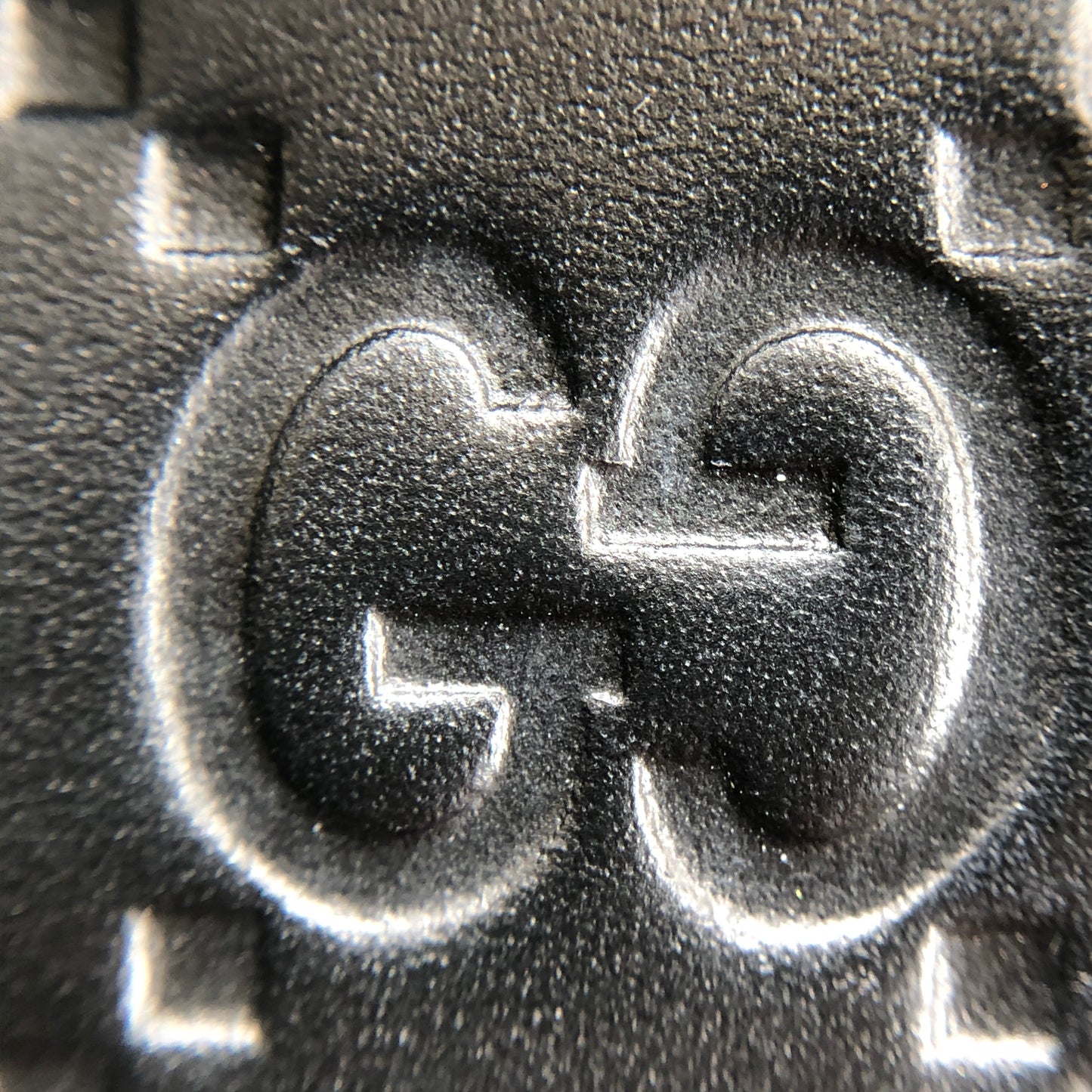 Gucci Black GG Embossed Leather Padlock Shoulder Bag