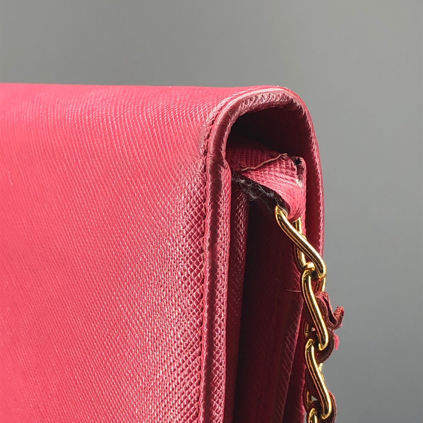 Prada Saffiano Leather WOC Wallet On Chain Hot Pink