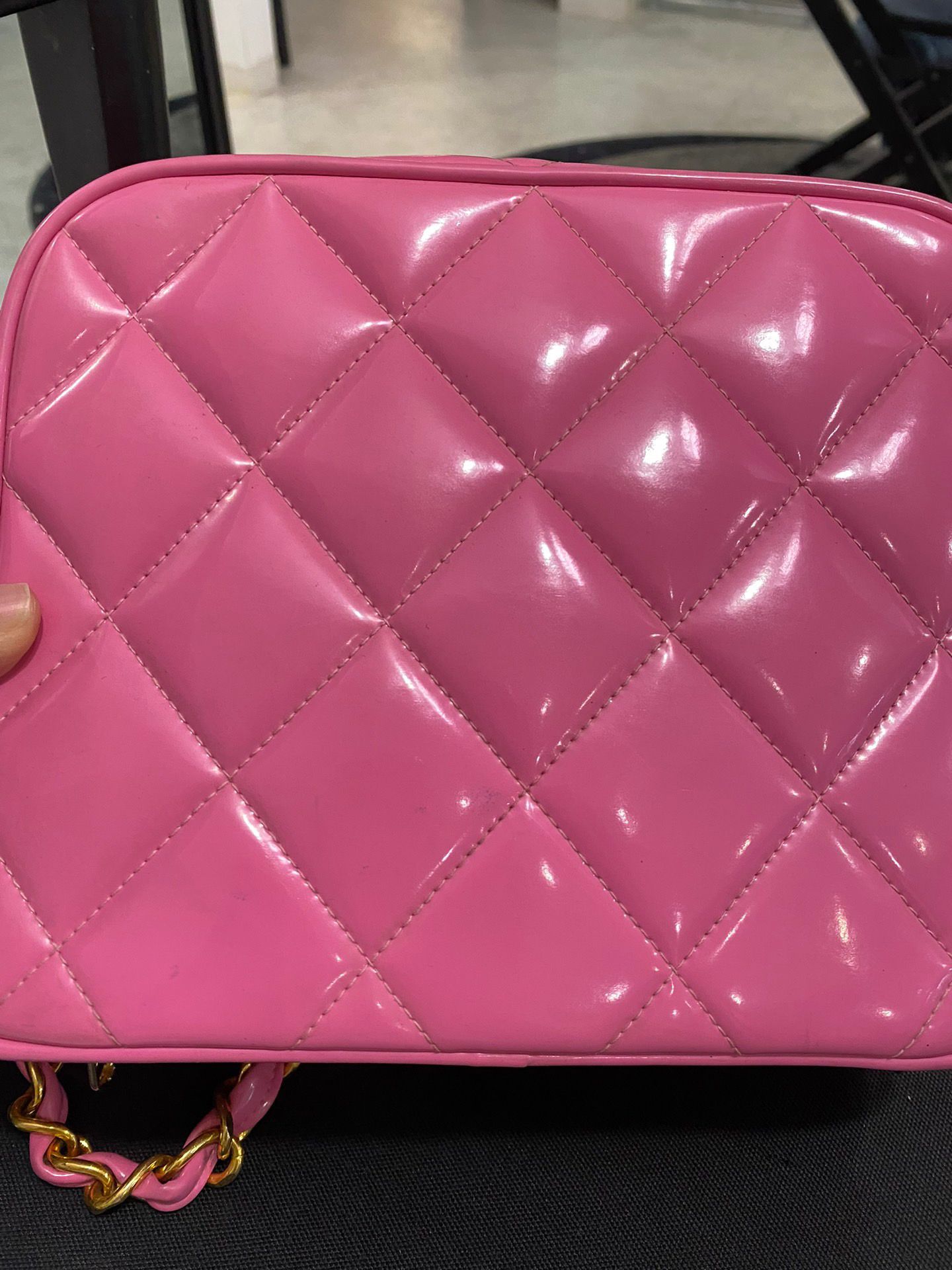 Chanel Vanity Bag Pink Patent Gold Hardware