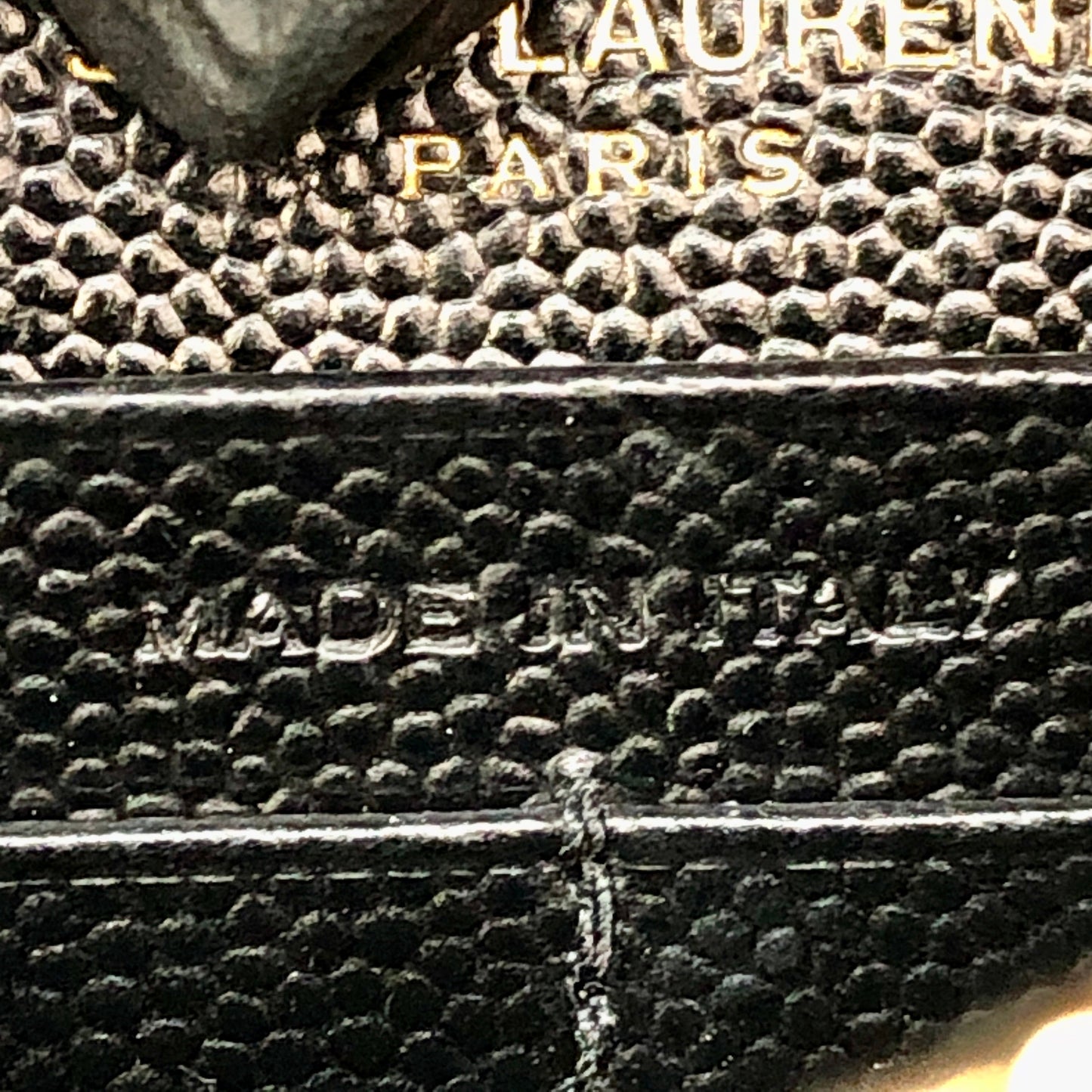 Saint Laurent Envelope Chevron Grain Leather Chain Shoulder Bag Black