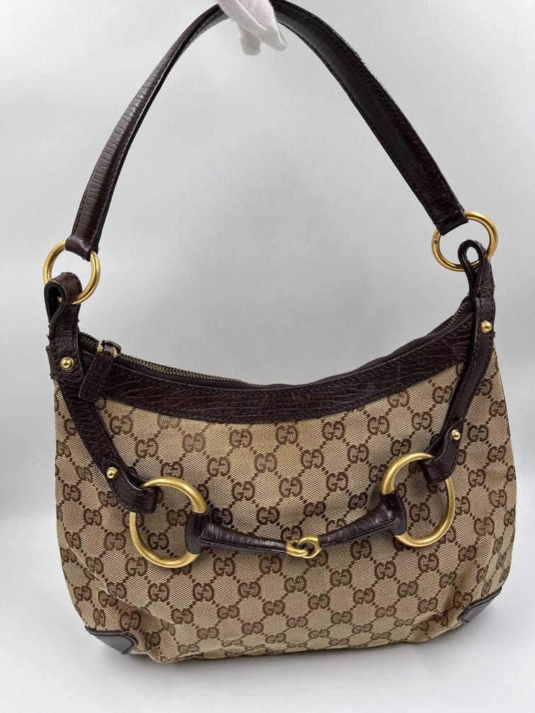 Gucci Leather Canvas Shoulder Bag Style 12