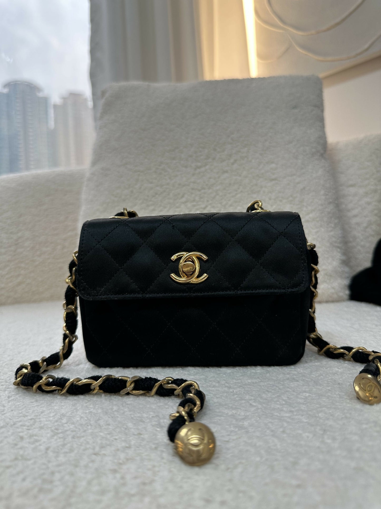 Chanel  (1986-88) Classic Mini Satin Bag