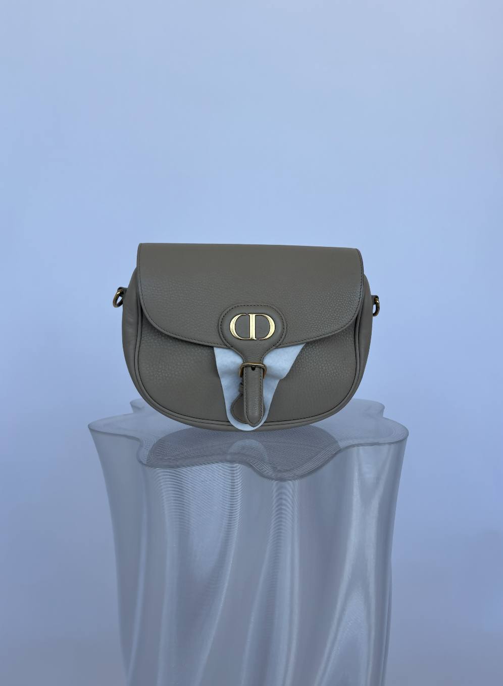 Dior Beige Leather Medium Bobby Shoulder Bag - Full Set