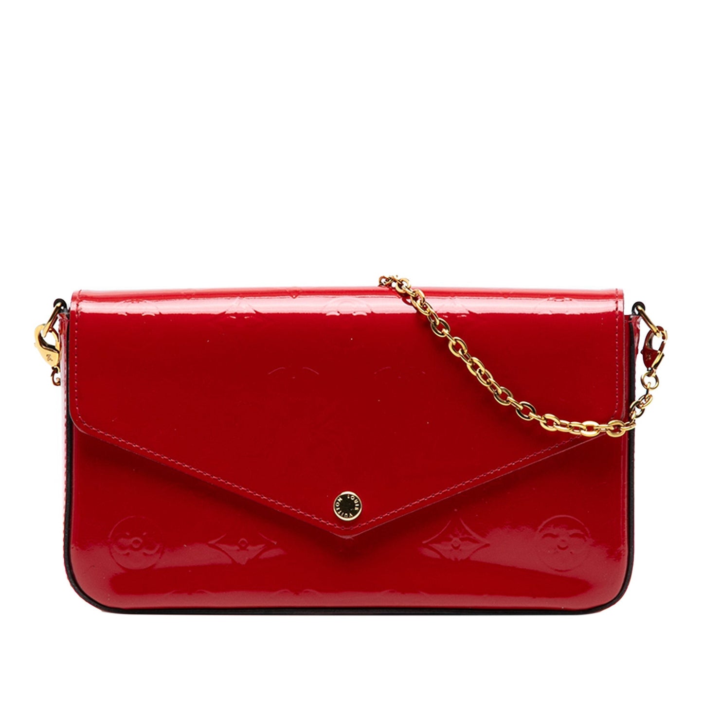 Red Louis Vuitton Monogram Vernis Pochette Felicie Crossbody Bag