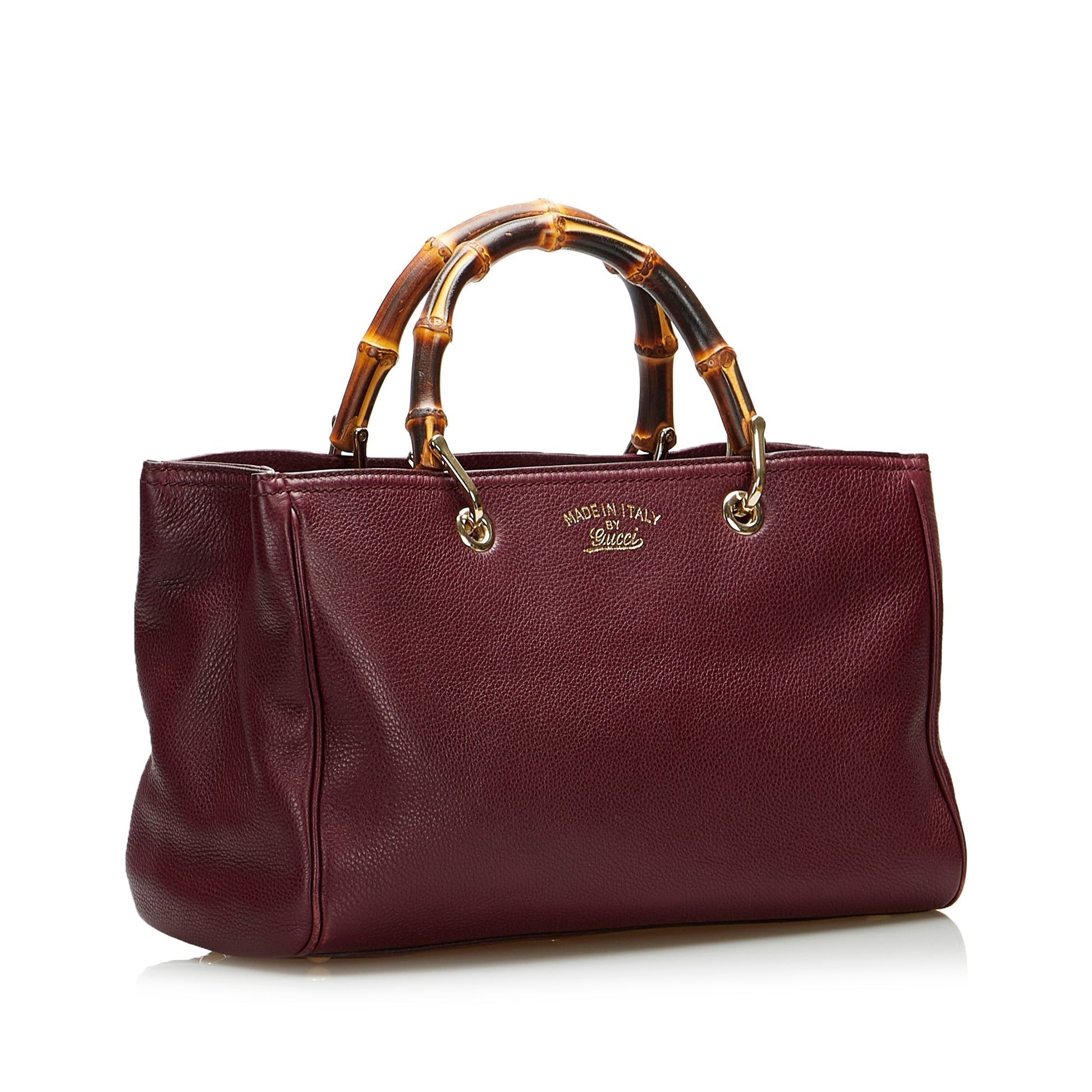 Gucci Bamboo Red Leather Tote Style 1