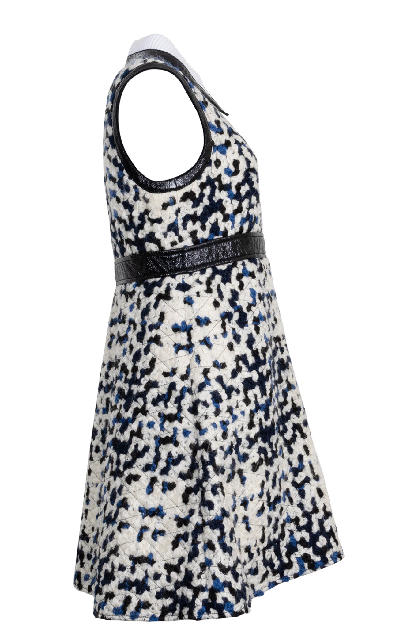LOUIS VUITTON Dress Tweed Patent Ivory Blue Black