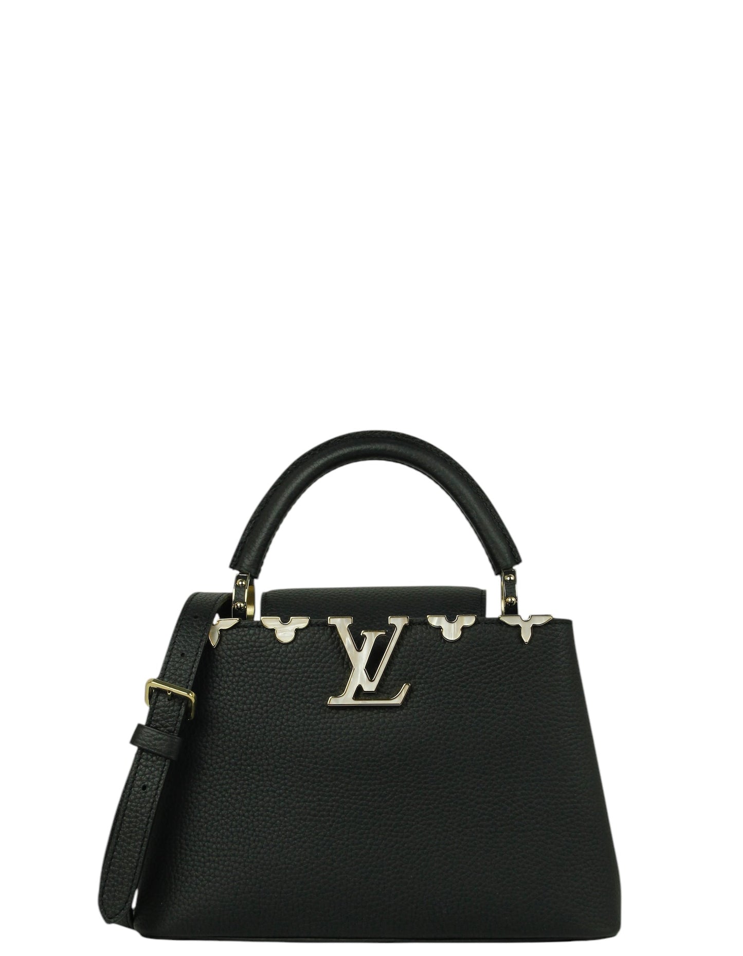 Louis Vuitton Black Mother-of-Pearl Capucines BB