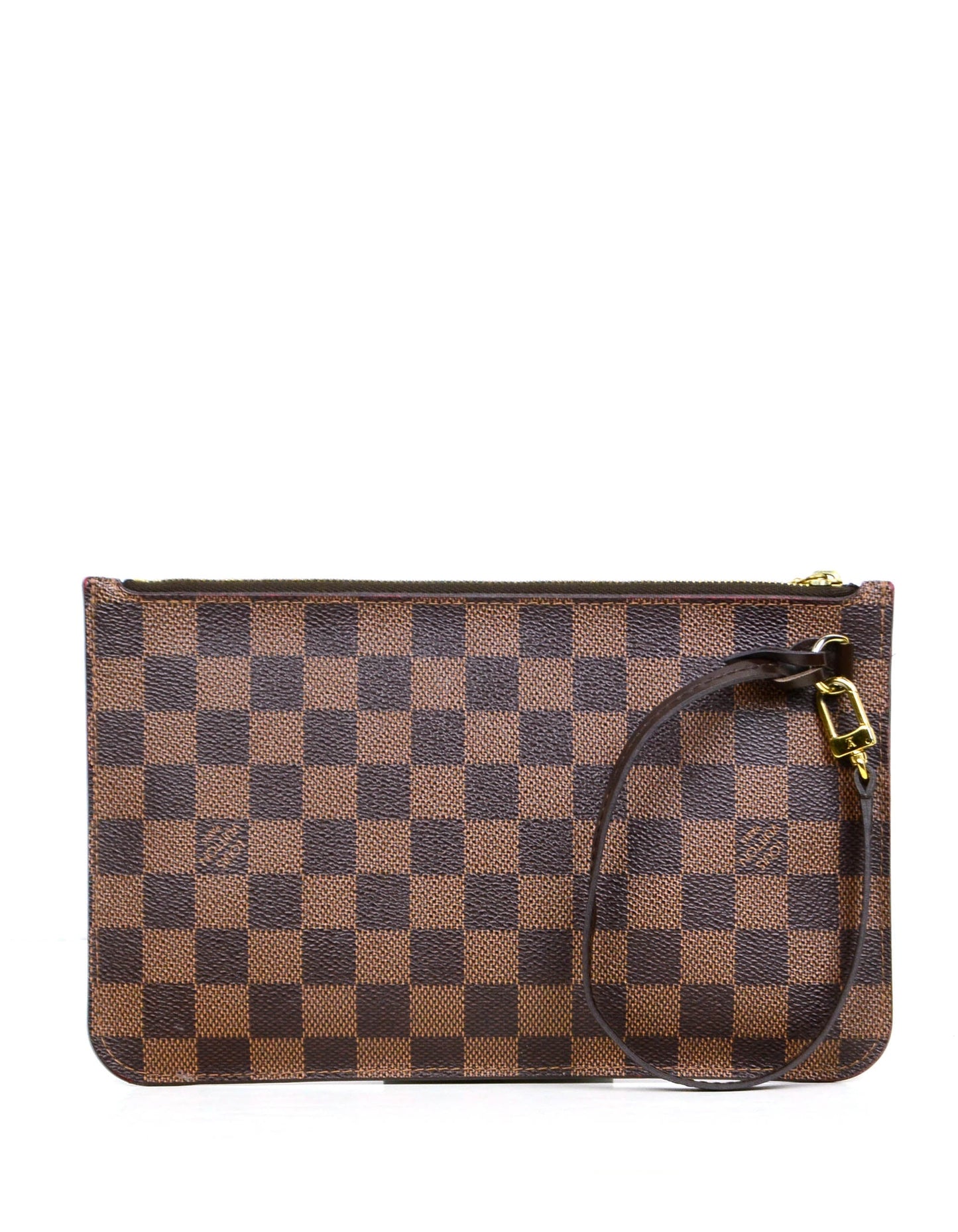 Louis Vuitton Damier Ebene Neverfull Pochette Wristlet Bag