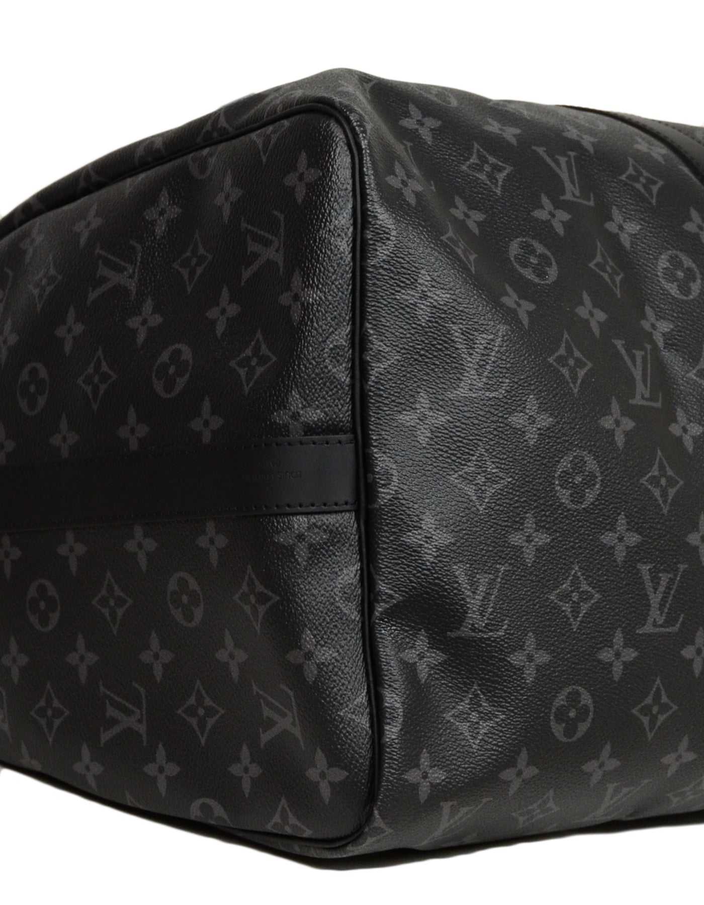 Louis Vuitton 2018 Black Monogram Eclipse Canvas Keepall 55 Bandouliere Bag