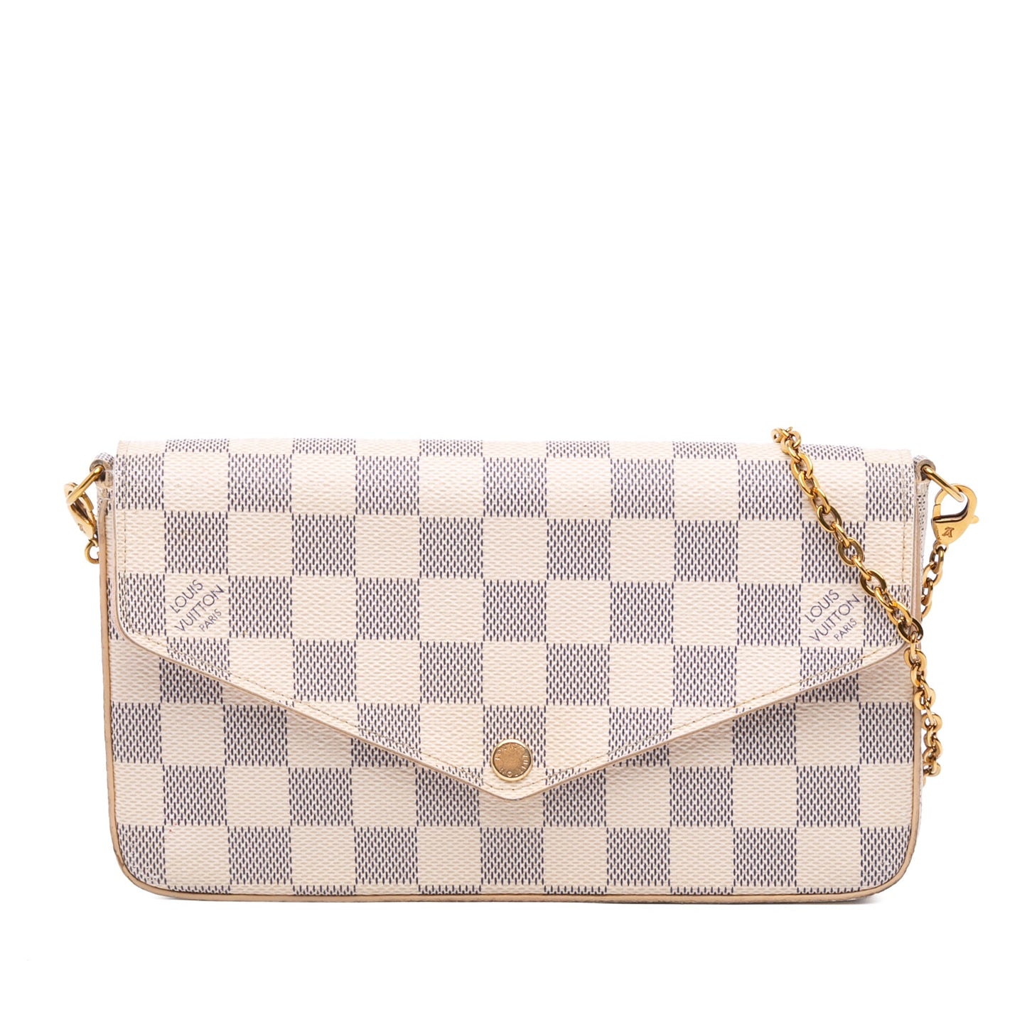 White Louis Vuitton Damier Azur Pochette Felicie Crossbody Bag