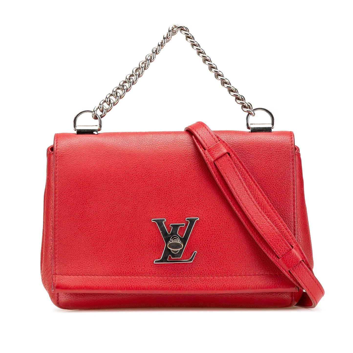 Red Louis Vuitton Leather Lockme II BB Satchel