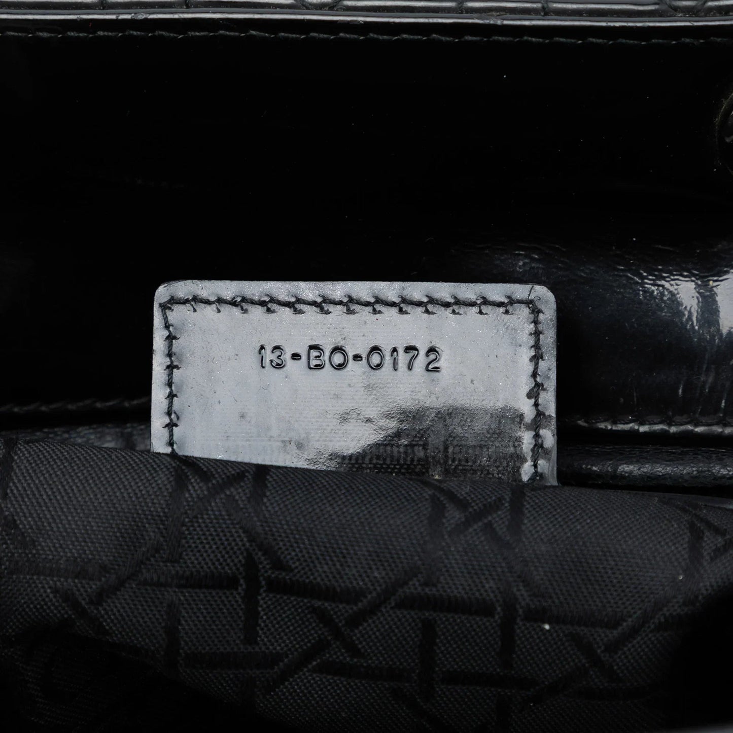 Black Dior Large Patent Cannage Lady Dior Satchel