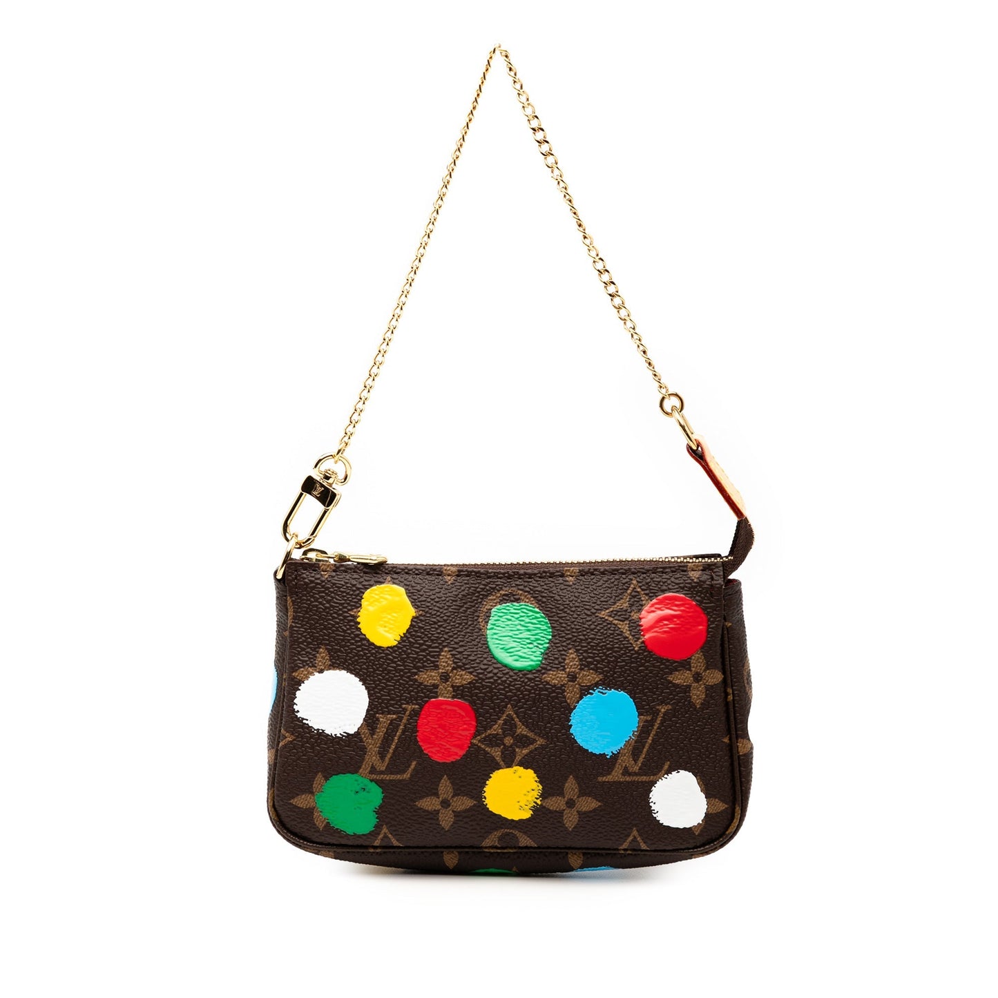 Brown Multicolor Louis Vuitton Yayoi Kusama Monogram Painted Dots Mini Pochette Accessoires Handbag