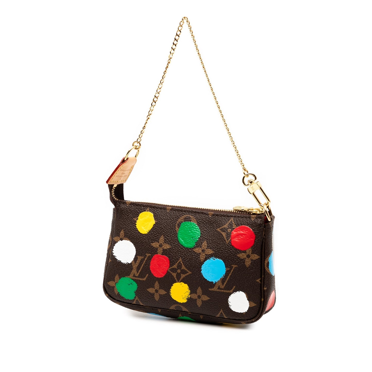 Brown Multicolor Louis Vuitton Yayoi Kusama Monogram Painted Dots Mini Pochette Accessoires Handbag