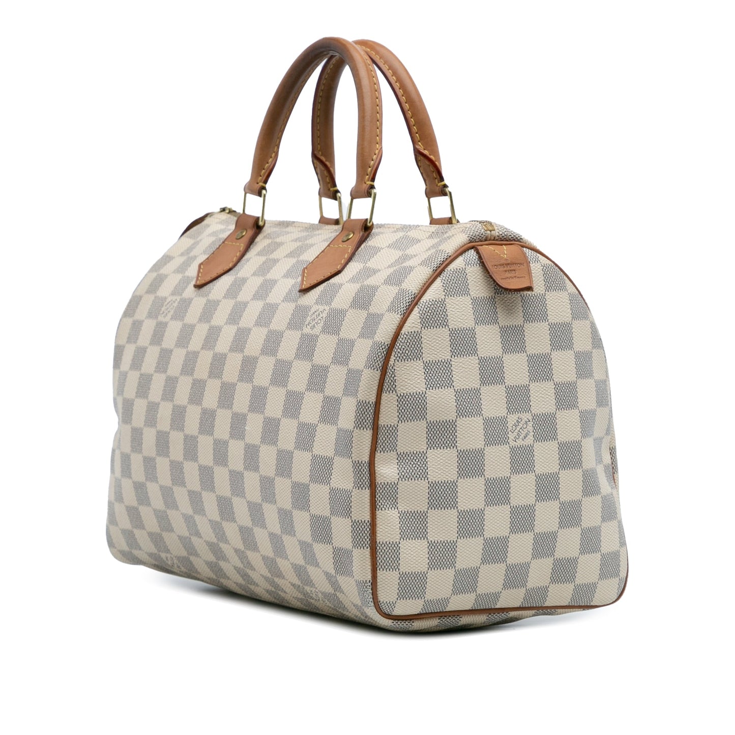 White Louis Vuitton Damier Azur Speedy 30 Boston Bag