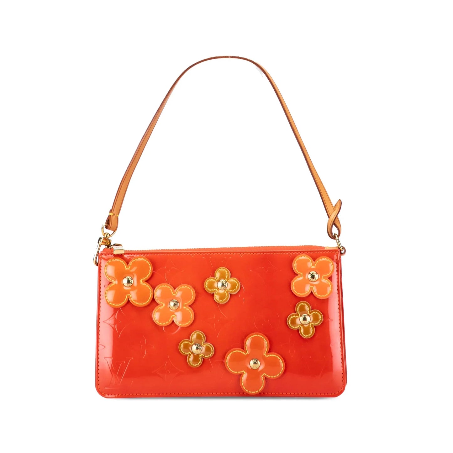 Orange Louis Vuitton Monogram Vernis Fleurs Lexington Pochette Shoulder Bag