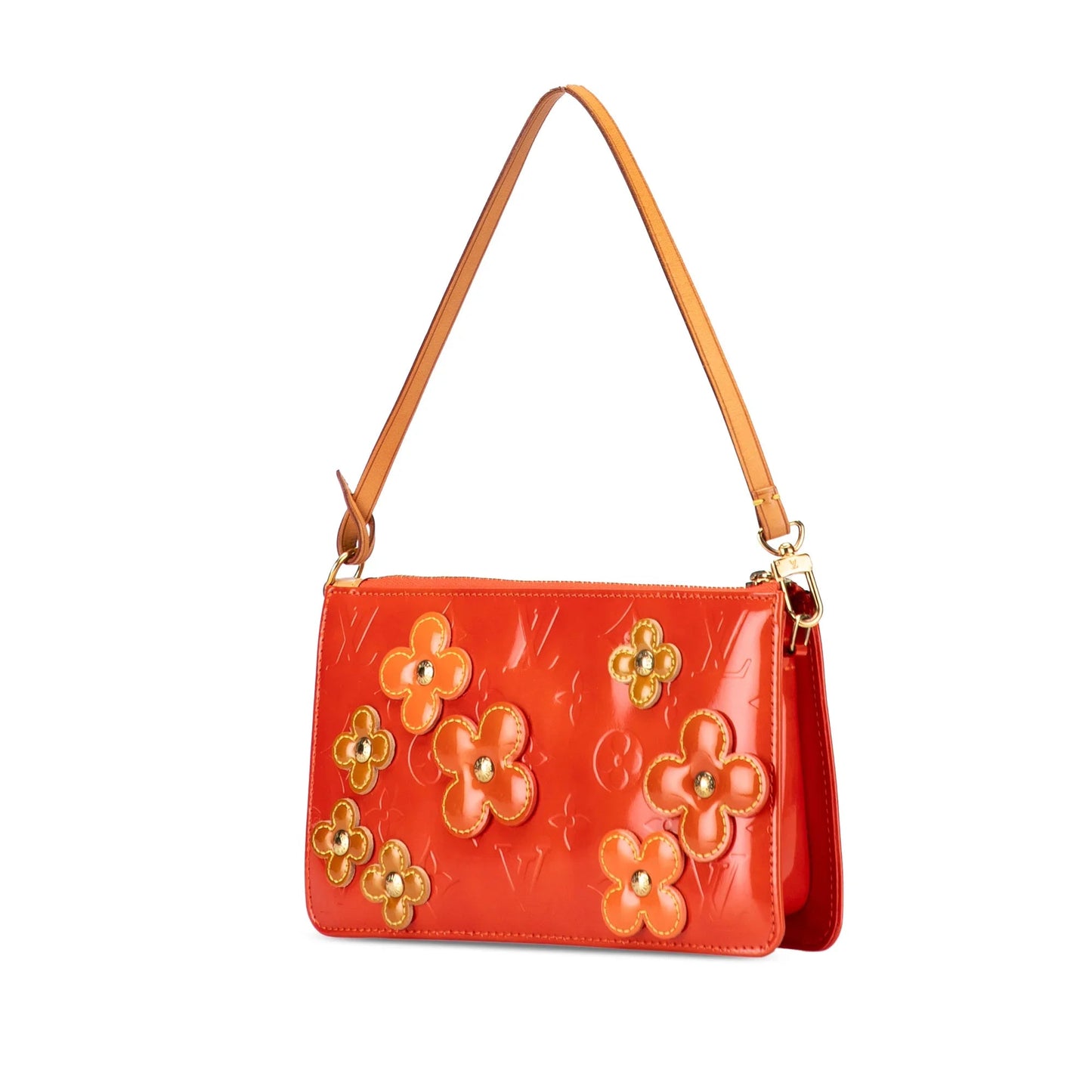 Orange Louis Vuitton Monogram Vernis Fleurs Lexington Pochette Shoulder Bag
