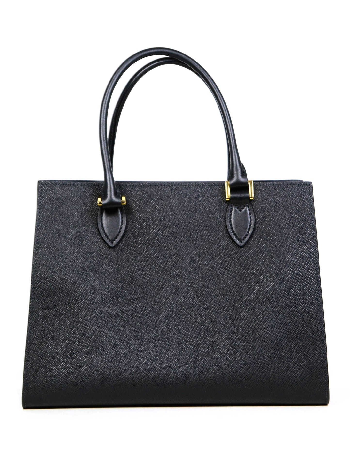 Prada Black Saffiano Leather Lux Convertible Tote Bag w/ Strap 1BA118