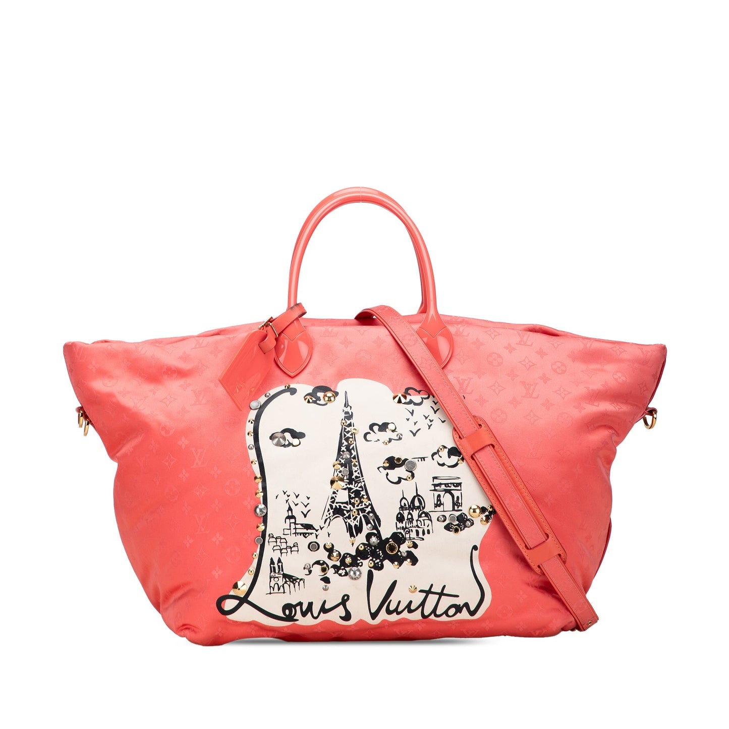 Pink Louis Vuitton Monogram Nylon Nouvelle Vague Beach Bag Satchel