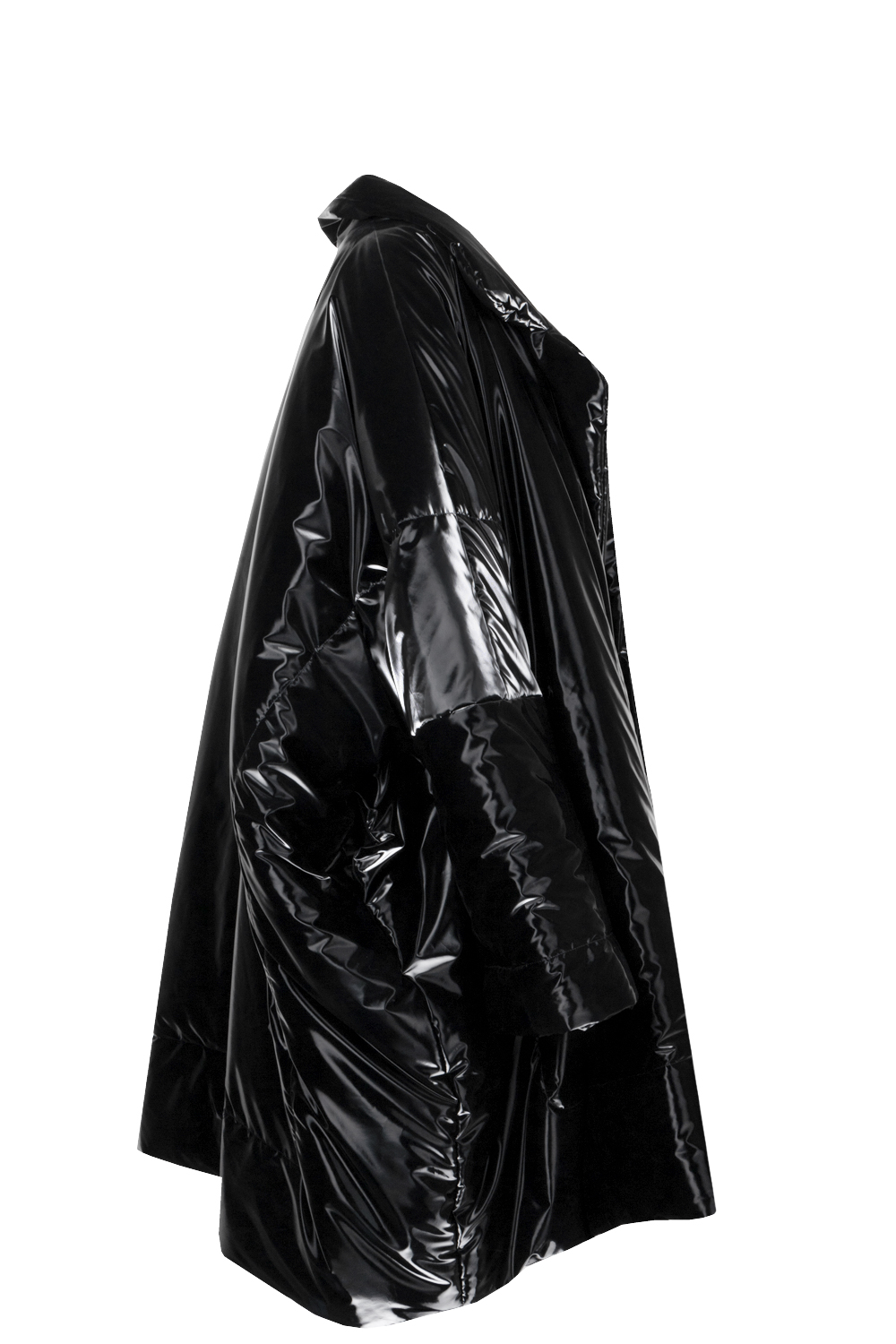 SAINT LAURENT 2022 Oversized Coat Shiny Black