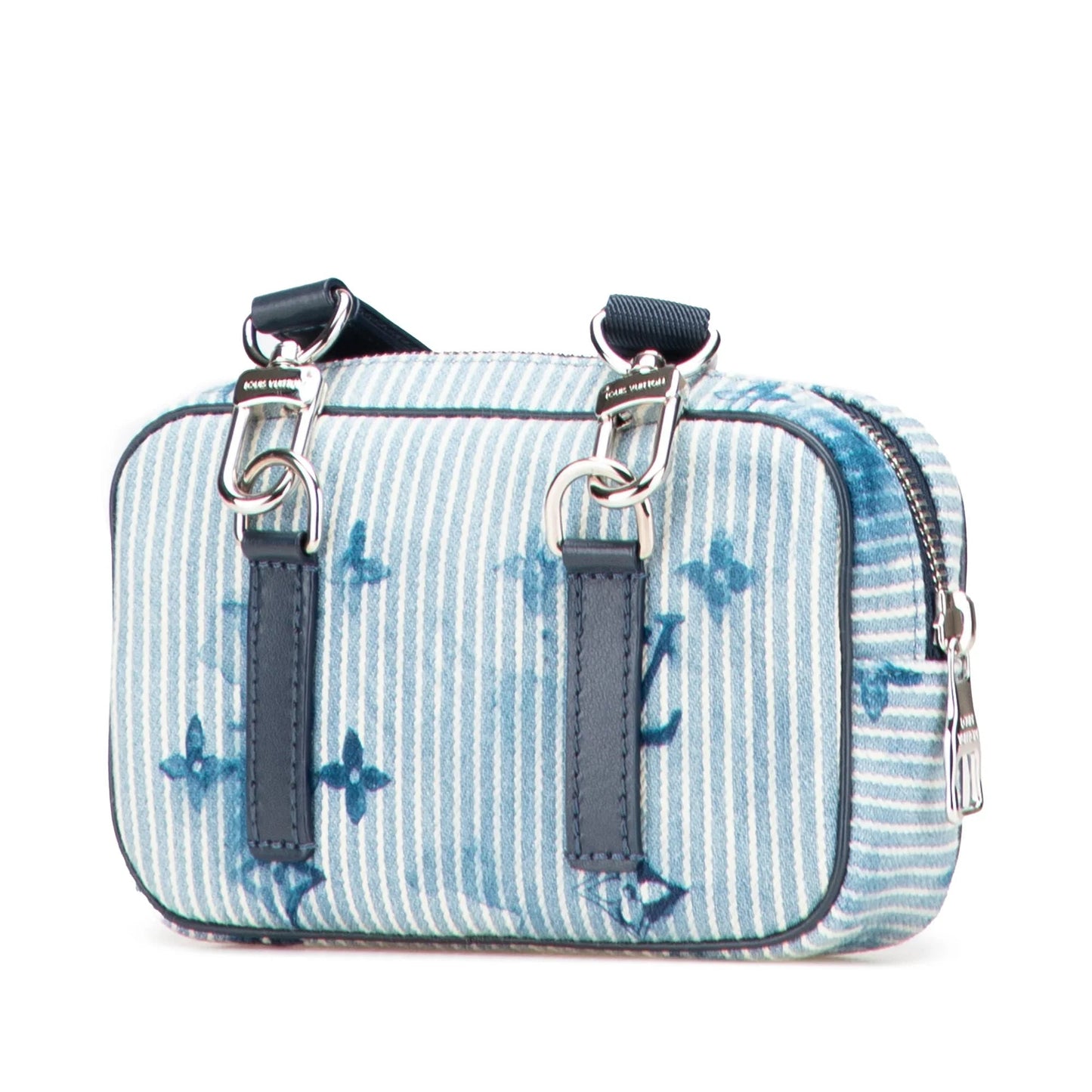 Blue Louis Vuitton Monogram Denim Watercolor Hickory Stripes Outdoor Pouch Crossbody Bag