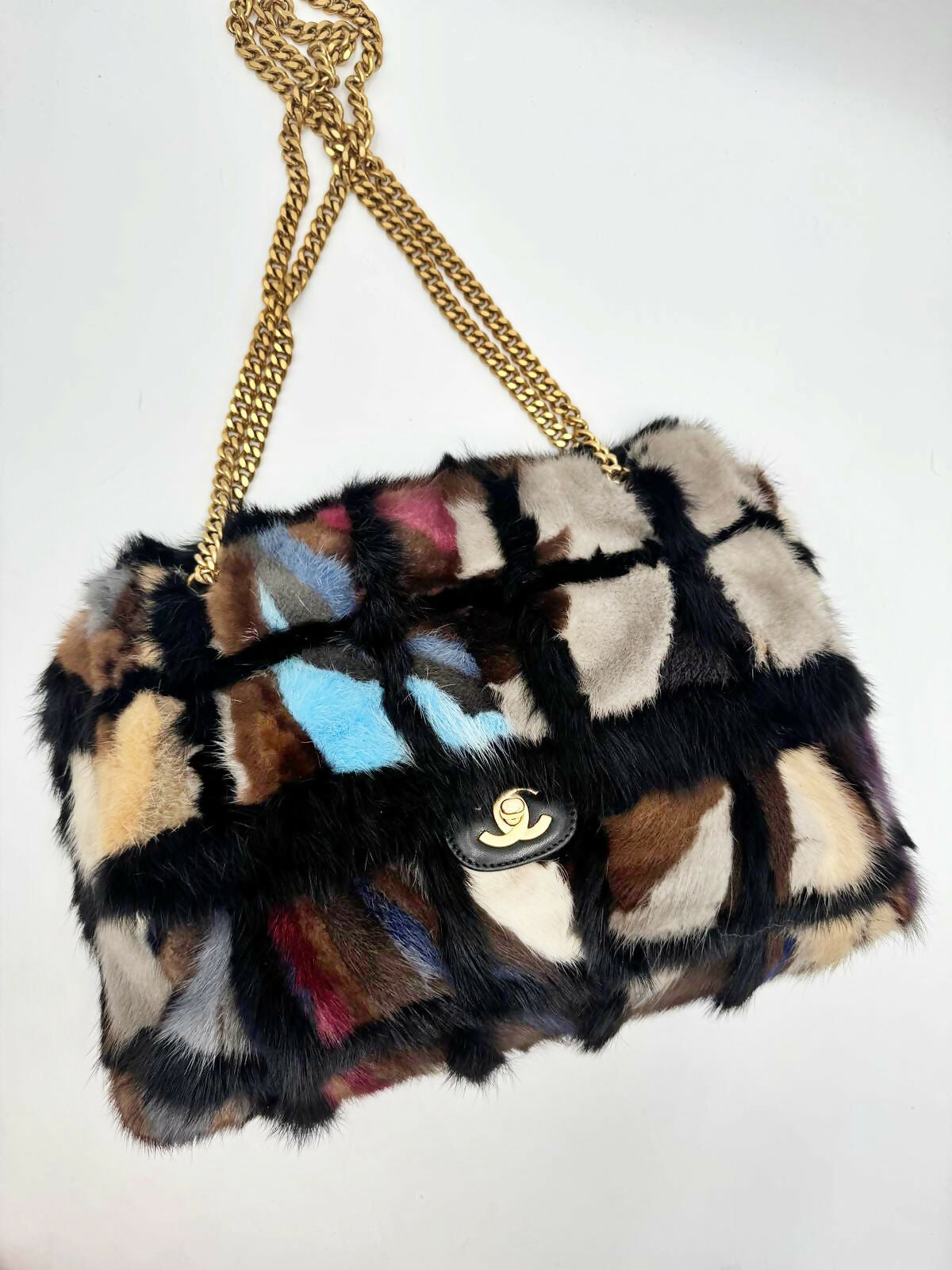 Chanel  2001 Mink Fur Maxi Flap Bag