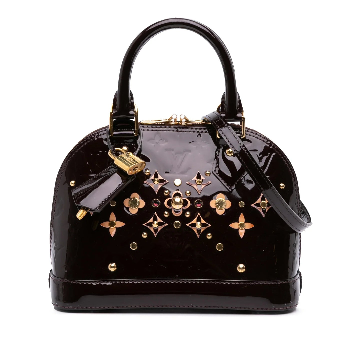 Purple Louis Vuitton Monogram Vernis Flower Alma BB Satchel