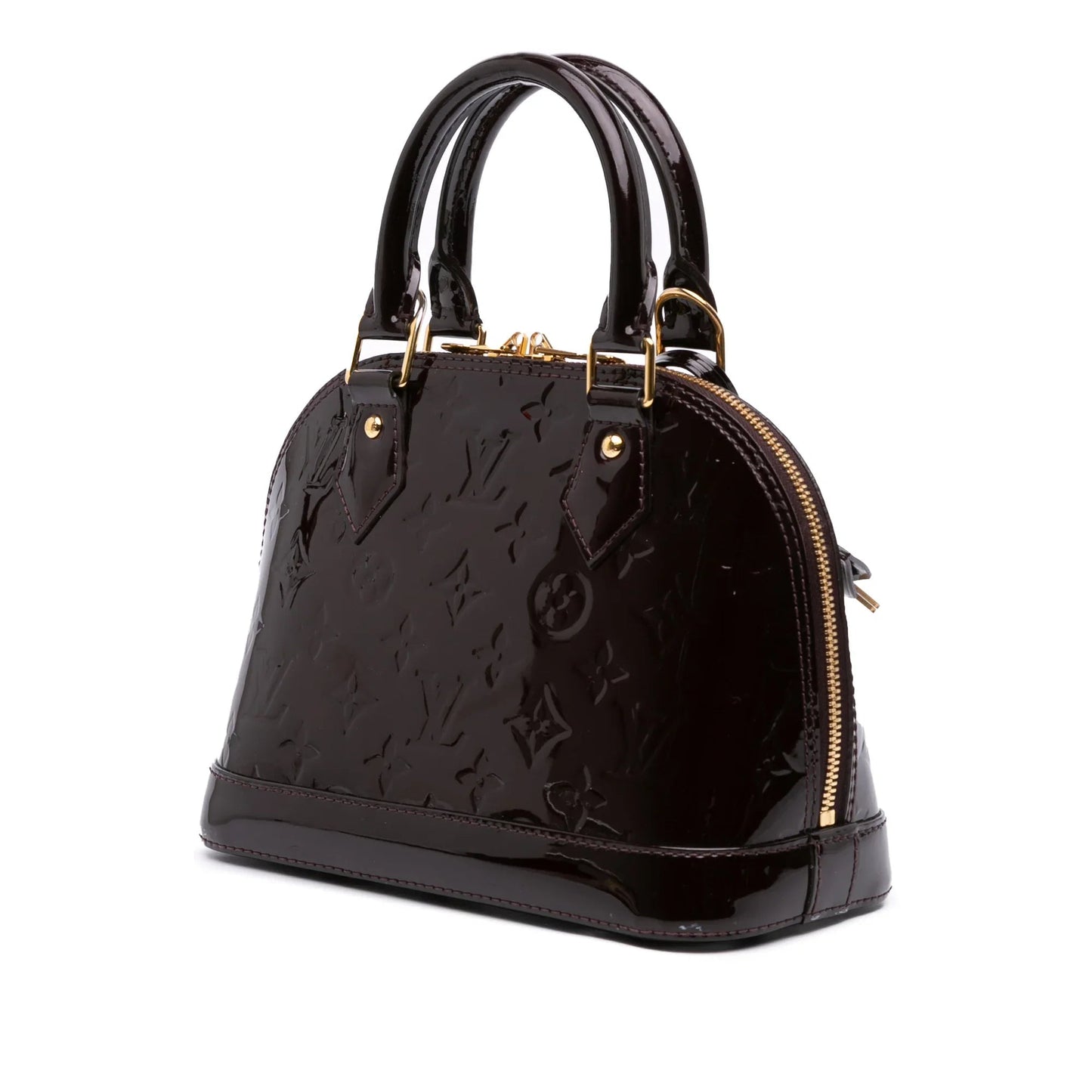 Purple Louis Vuitton Monogram Vernis Flower Alma BB Satchel