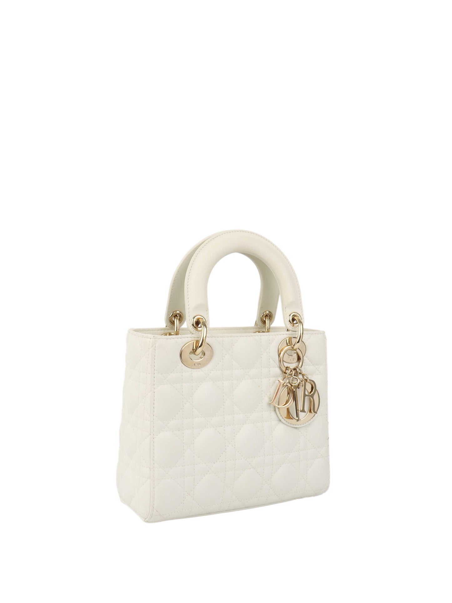 Dior White Small Lady Dior Bag GHW.