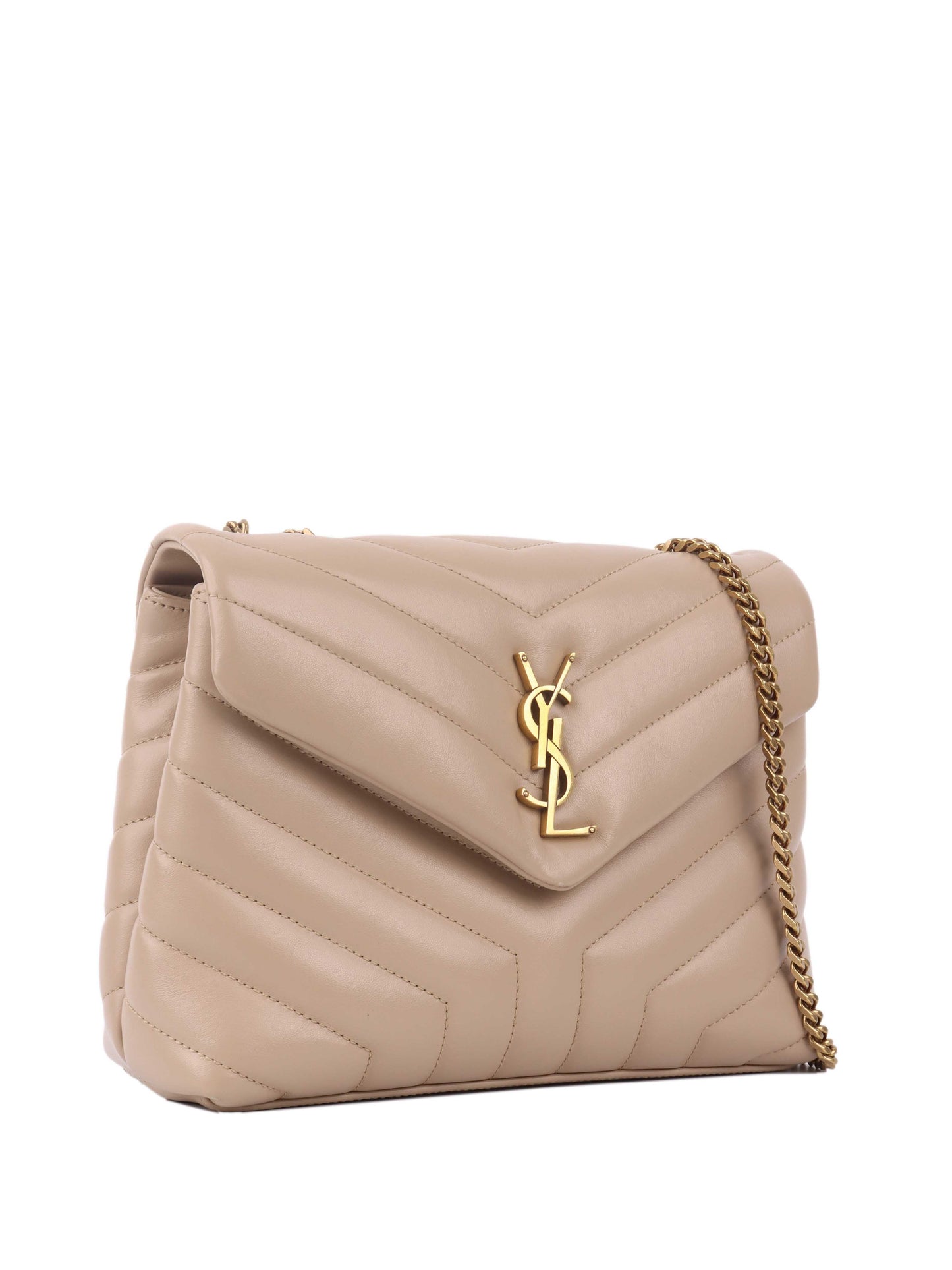 Saint Laurent Small Beige Loulou Bag.